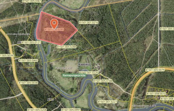 Продаётся земля Tammepealse, Rannapungerja küla, Alutaguse vald, Ida-Viru maakond