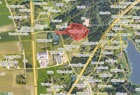 For sale  - land Võlsimäe tee 6, Mammaste küla, Põlva vald, Põlva maakond