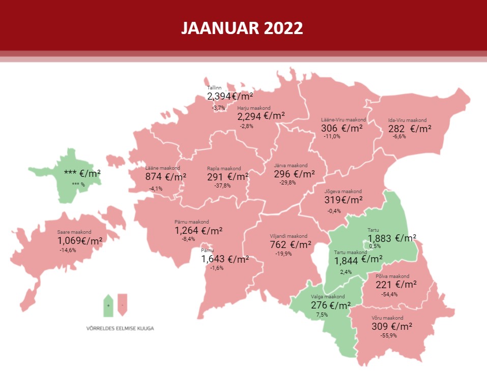 Lühiülevaade Eesti kinnisvaraturust: jaanuar 2022