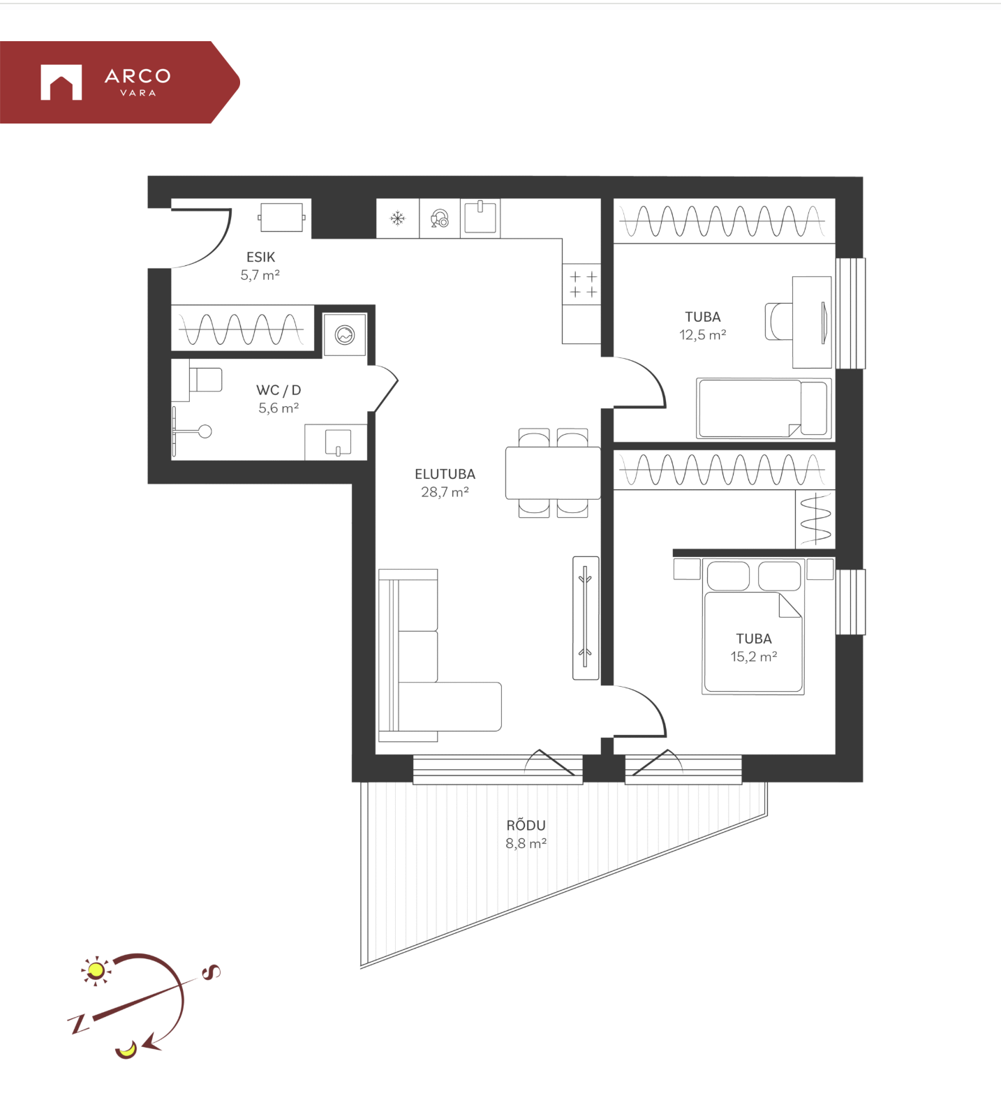 Müüa korter Spordi  3b-20, Kristiine linnaosa, Tallinn, Harju maakond
