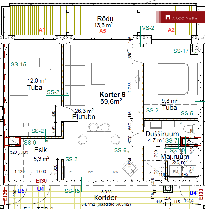 Üürile anda korter Väike-Rae tee 25/2, Rae küla, Rae vald, Harju maakond