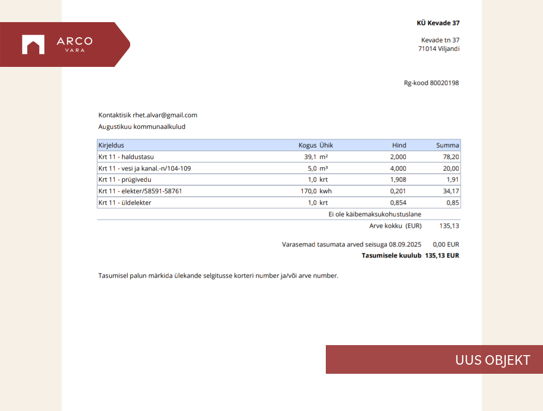Müüa korter Kevade 37, Viljandi linn, Viljandi maakond