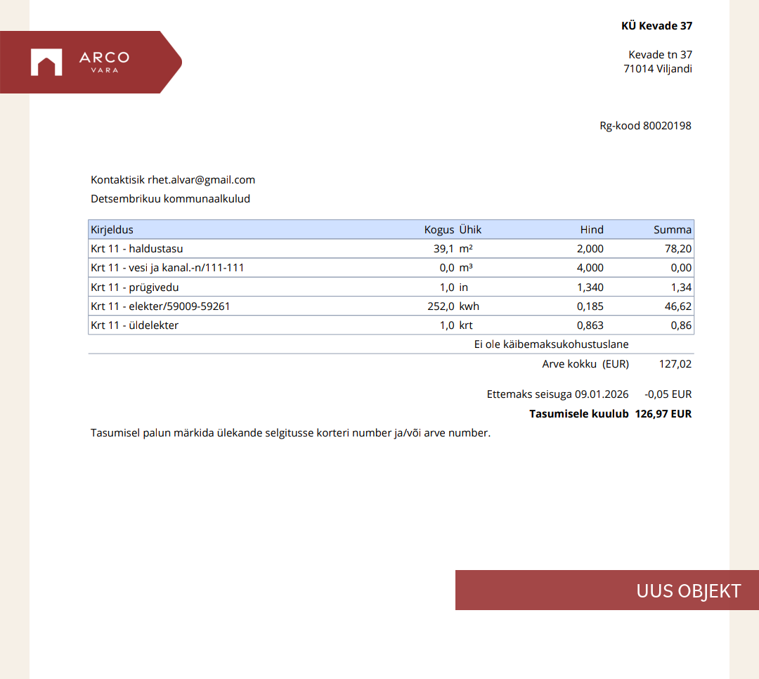 Müüa korter Kevade 37, Viljandi linn, Viljandi maakond